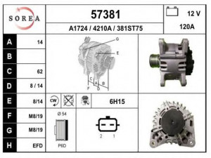 EAI 57381 kintamosios srovės generatorius
231000027R, 231004864R