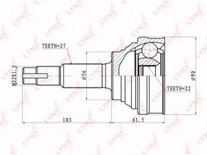 LYNXauto CO-5721 jungčių komplektas, kardaninis velenas 
 Ratų pavara -> Sujungimai/komplektas
39100 72J20, 39100-72J10, 39100-73J00
