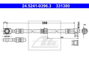 ATE 24.5241-0396.3 stabdžių žarnelė 
 Stabdžių sistema -> Stabdžių žarnelės
5 62 377, 90498319