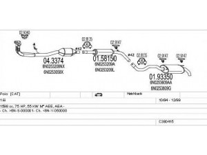 MTS C380415001601 išmetimo sistema 
 Išmetimo sistema -> Išmetimo sistema, visa