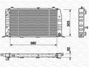 MAGNETI MARELLI 350213401000 radiatorius, variklio aušinimas 
 Aušinimo sistema -> Radiatorius/alyvos aušintuvas -> Radiatorius/dalys
443121253E, 893121253 A, 893121253A