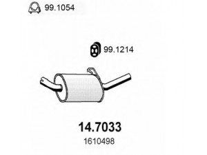 ASSO 14.7033 galinis duslintuvas 
 Išmetimo sistema -> Duslintuvas
1610498, 5019349, 6129421, 6132782