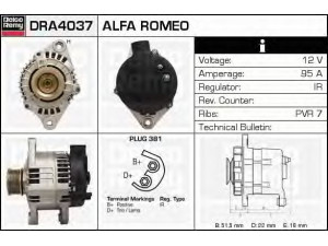 DELCO REMY DRA4037 kintamosios srovės generatorius 
 Elektros įranga -> Kint. sr. generatorius/dalys -> Kintamosios srovės generatorius
46428730, 46445660, 46765835