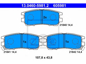 ATE 13.0460-5981.2 stabdžių trinkelių rinkinys, diskinis stabdys 
 Techninės priežiūros dalys -> Papildomas remontas
MB858463