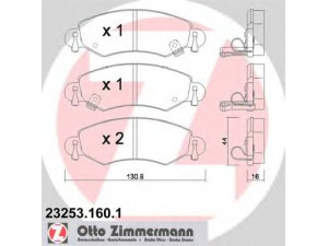 ZIMMERMANN 23253.160.1 stabdžių trinkelių rinkinys, diskinis stabdys 
 Techninės priežiūros dalys -> Papildomas remontas
4704578, 4706748, 5520083840, 5581083E00