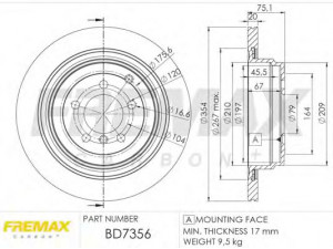 FREMAX BD-7356 stabdžių diskas 
 Stabdžių sistema -> Diskinis stabdys -> Stabdžių diskas
SDB500201