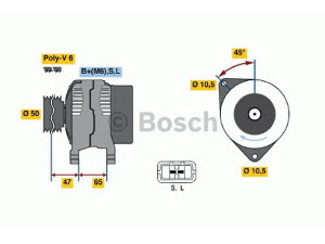 BOSCH 0 123 115 010 kintamosios srovės generatorius 
 Elektros įranga -> Kint. sr. generatorius/dalys -> Kintamosios srovės generatorius
23100 0U060, 23100 54B61, 23100 54B62