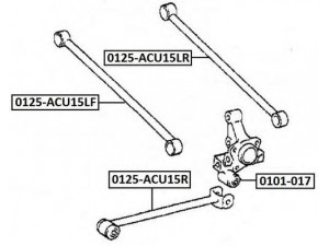 ASVA 0125-ACU15LF vikšro valdymo svirtis 
 Ašies montavimas/vairavimo mechanizmas/ratai -> Valdymo svirtis/pasukamosios svirties sujungimas -> Vairo trauklės (valdymo svirtis, išilginis balansyras, diago
48710-48020