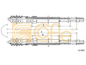 COFLE 10.9862 trosas, stovėjimo stabdys 
 Stabdžių sistema -> Valdymo svirtys/trosai
3094201485, 3094201785, A3094201485