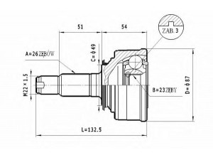 STATIM C.440 jungčių komplektas, kardaninis velenas 
 Ratų pavara -> Sujungimai/komplektas
44305-SD9-013, 44305-SH9-000, 44305-SH9-003
