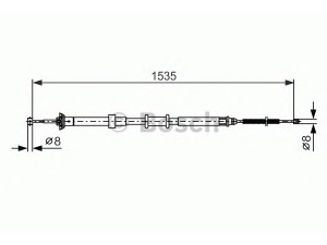 BOSCH 1 987 482 394 trosas, stovėjimo stabdys 
 Stabdžių sistema -> Valdymo svirtys/trosai
51900231, 51900231