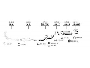 ASMET VO185530 išmetimo sistema 
 Išmetimo sistema -> Išmetimo sistema, visa