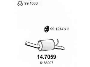 ASSO 14.7059 galinis duslintuvas 
 Išmetimo sistema -> Duslintuvas
6183986, 6188007