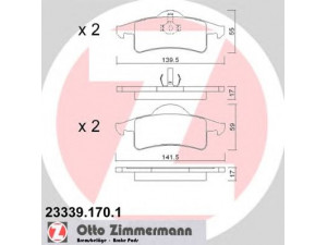ZIMMERMANN 23339.170.1 stabdžių trinkelių rinkinys, diskinis stabdys 
 Techninės priežiūros dalys -> Papildomas remontas
05011970AA, 05011970AB, 5011970AA