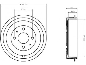 HELLA PAGID 8DT 355 301-421 stabdžių būgnas 
 Stabdžių sistema -> Būgninis stabdys -> Stabdžių būgnas
60813016, 51822458, 7774593