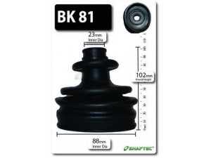 SHAFTEC BK81 gofruotoji membrana, kardaninis velenas 
 Ratų pavara -> Gofruotoji membrana