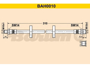 BARUM BAH0010 stabdžių žarnelė 
 Stabdžių sistema -> Stabdžių žarnelės
110 634, 171 611 701 L, 191 611 701