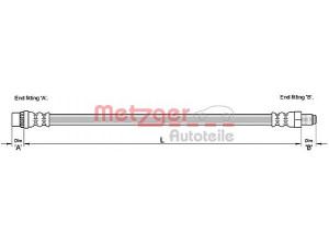 METZGER 4110263 stabdžių žarnelė 
 Stabdžių sistema -> Stabdžių žarnelės
46201-00QAH, 4415698, 93182621