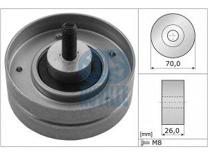 RUVILLE 55086 kreipiantysis skriemulys, V formos rumbuotas diržas 
 Diržinė pavara -> V formos rumbuotas diržas/komplektas -> Laisvasis/kreipiamasis skriemulys
0 946 004, 11 28 0 946 004, 11 28 8 625 983