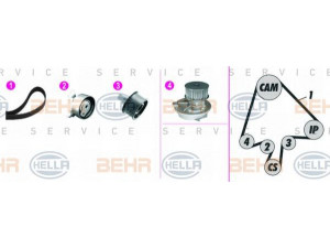 HELLA 8MP 376 815-851 vandens siurblio ir paskirstymo diržo komplektas 
 Aušinimo sistema -> Vandens siurblys/tarpiklis -> Vandens siurblys
VT261, 636737, 13 34 041, 13 34 050