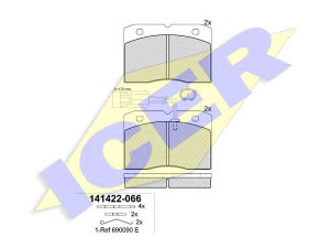 ICER 141422-066 stabdžių trinkelių rinkinys, diskinis stabdys 
 Techninės priežiūros dalys -> Papildomas remontas
190 6429