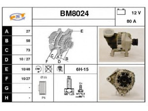 SNRA BM8024 kintamosios srovės generatorius
12311744560, 12311744562