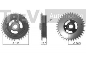 TREVI AUTOMOTIVE PC1278 skriemulys, alkūninis velenas 
 Diržinė pavara -> Dirželio skriemulys
1561803, 7G9G6316BA