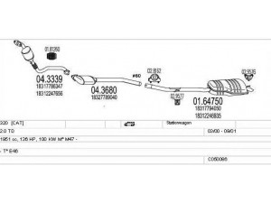 MTS C050086000784 išmetimo sistema 
 Išmetimo sistema -> Išmetimo sistema, visa