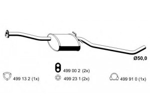 ERNST 024013 vidurinis duslintuvas 
 Išmetimo sistema -> Duslintuvas
8 52 103, 8 52 822, 8 52 824, 8 52 826