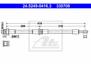 ATE 24.5249-0416.3 stabdžių žarnelė 
 Stabdžių sistema -> Stabdžių žarnelės
M862413, 30821264, 30862413