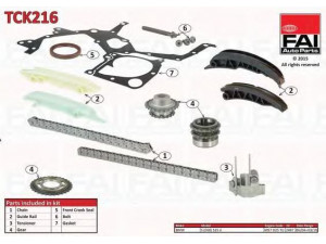 FAI AutoParts TCK216 pavaros grandinės komplektas 
 Variklis -> Variklio uždegimo laiko reguliavimo kontrolė -> Sinchronizavimo grandinė/įtempiklis/kreiptuvas -> Pavaros grandinės komplektas
