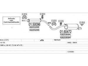 MTS C310300009066 išmetimo sistema 
 Išmetimo sistema -> Išmetimo sistema, visa