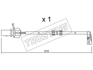 TRUSTING SU.290 įspėjimo kontaktas, stabdžių trinkelių susidėvėjimas 
 Stabdžių sistema -> Susidėvėjimo indikatorius, stabdžių trinkelės
4H0 615 121E, 4H0 615 121J