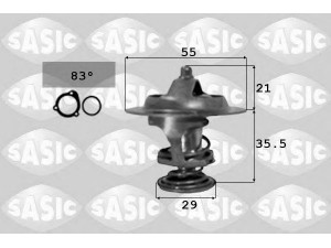 SASIC 3381231 termostatas, aušinimo skystis 
 Aušinimo sistema -> Termostatas/tarpiklis -> Thermostat
133823, 96095011, 96160901, 9616090180