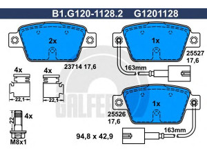 GALFER B1.G120-1128.2 stabdžių trinkelių rinkinys, diskinis stabdys 
 Techninės priežiūros dalys -> Papildomas remontas
77365809