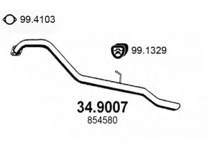 ASSO 34.9007 išleidimo kolektorius 
 Išmetimo sistema -> Išmetimo vamzdžiai
854580, 91147825