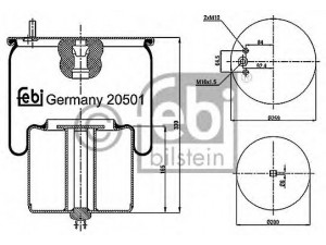 FEBI BILSTEIN 20501 dėklas, pneumatinė pakaba 
 Pakaba -> Pneumatinė pakaba
1076594, 20554755