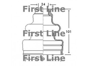 FIRST LINE FCB2651 gofruotoji membrana, kardaninis velenas 
 Ratų pavara -> Gofruotoji membrana
328776, 328779, 328776, 328779