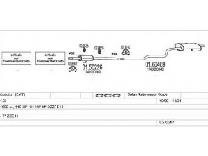 MTS C370207009807 išmetimo sistema 
 Išmetimo sistema -> Išmetimo sistema, visa
