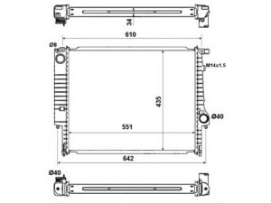 NRF 509558 radiatorius, variklio aušinimas 
 Aušinimo sistema -> Radiatorius/alyvos aušintuvas -> Radiatorius/dalys
1707929, 1709456, 17111707929, 17111709456