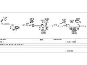 MTS C250398005131 išmetimo sistema 
 Išmetimo sistema -> Išmetimo sistema, visa