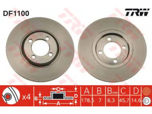 TRW DF1100 stabdžių diskas 
 Dviratė transporto priemonės -> Stabdžių sistema -> Stabdžių diskai / priedai
5420027, 5420027M, 5448826, 75498348
