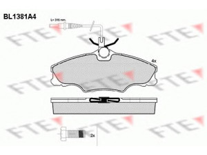 FTE BL1381A4 stabdžių trinkelių rinkinys, diskinis stabdys 
 Techninės priežiūros dalys -> Papildomas remontas
425131, 425268