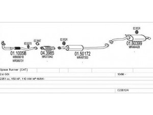 MTS C230124007119 išmetimo sistema 
 Išmetimo sistema -> Išmetimo sistema, visa