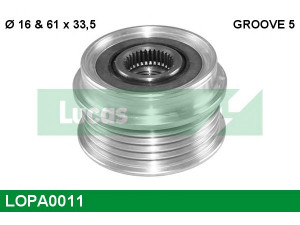 LUCAS ENGINE DRIVE LOPA0011 laisvos eigos sankaba, kint. sr. generatorius 
 Diržinė pavara -> Laisvos eigos sankaba, kint. sr. generatorius
022903119B, 022903119D, 028903119AC