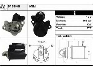 EDR 918840 starteris 
 Elektros įranga -> Starterio sistema -> Starteris
12411489994, NAD101470, NAD101471