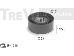 TREVI AUTOMOTIVE KA1073F skriemulių komplektas, V formos rumbuotas diržas 
 Diržinė pavara -> V formos rumbuotas diržas/komplektas -> Cilindrų komplektas