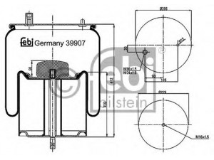 FEBI BILSTEIN 39907 dėklas, pneumatinė pakaba 
 Pakaba -> Pneumatinė pakaba
20726768, 50 10 600 328