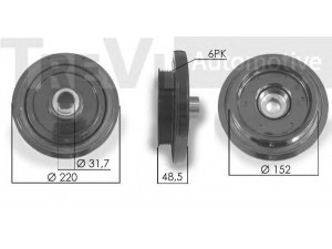 TREVI AUTOMOTIVE PC1230 skriemulys, alkūninis velenas 
 Diržinė pavara -> Dirželio skriemulys
A6130300003, A6480300003, A6480300203