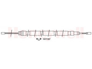 BENDIX 432873B trosas, stovėjimo stabdys 
 Stabdžių sistema -> Valdymo svirtys/trosai
4745K0